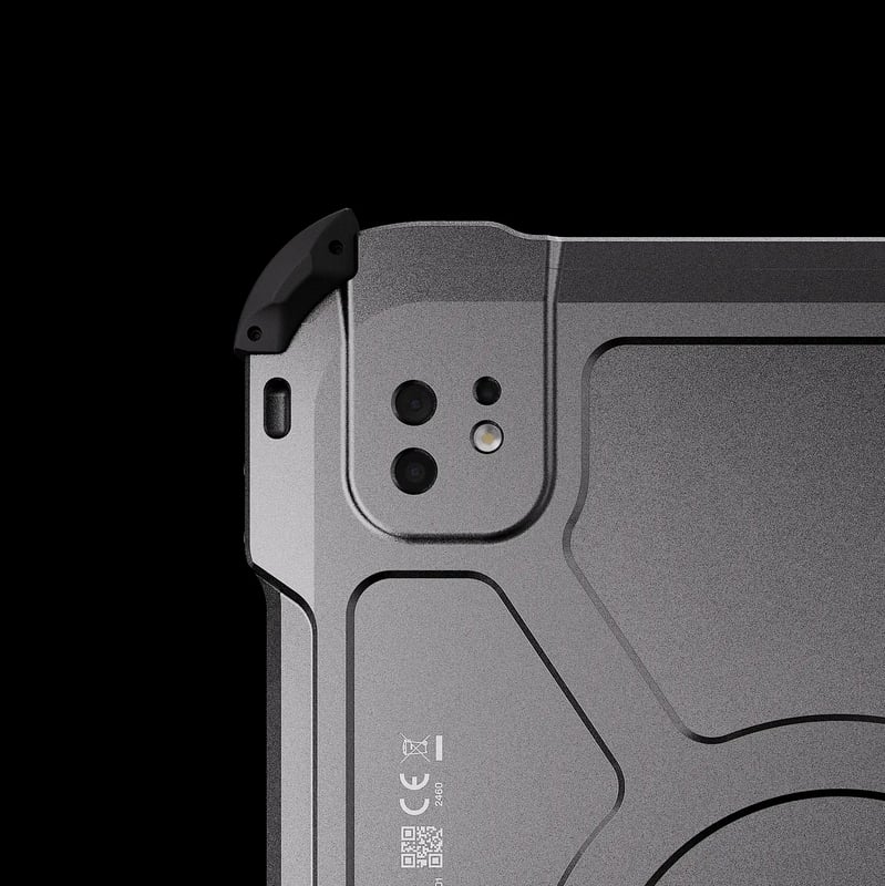 Close view of the camera cutouts on the Xshielder explosion-proof cover for the iPad Pro 11 inch