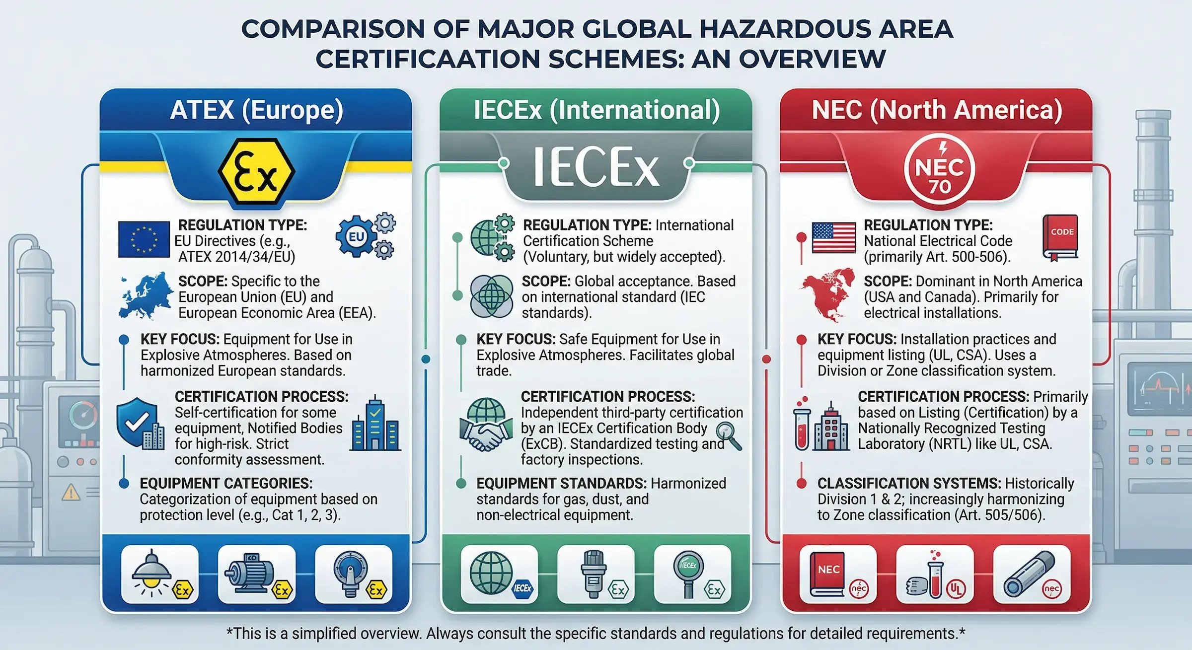ATEX vs IECEx vs NEC
