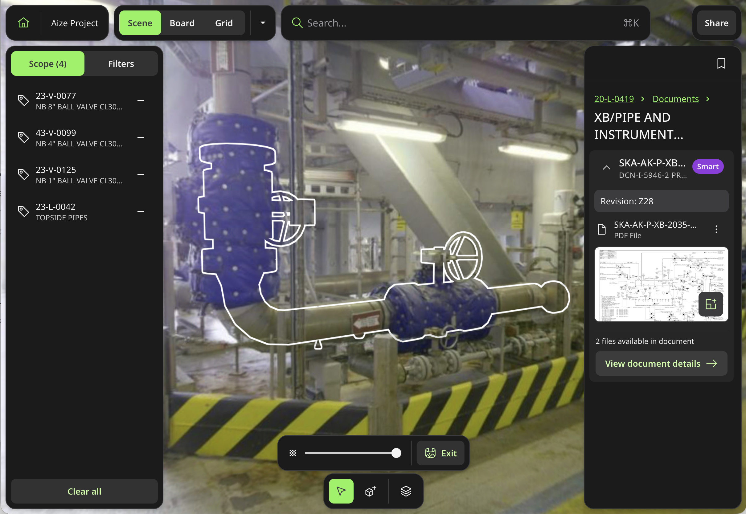 Aize on iPad: 360° photography with the 3D model overlaid on site